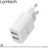 Lamtech Travel Wall Charger 2.1A With 2xUsb White - (LAM020694)