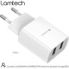 Lamtech Travel Wall Charger 2.1A With 2xUsb White - (LAM020694)