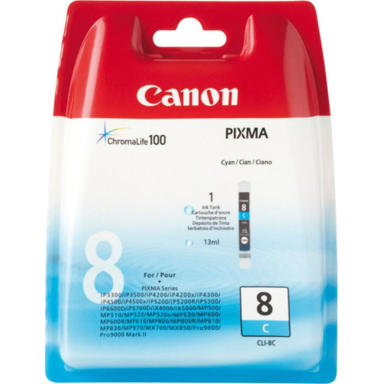Canon ������ Inkjet CLI-8C Cyan Blister Pack - (0621B028)