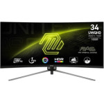 MSI Monitor Gaming Mag 345CQR, Curved Va UWQHD, 34'', 21:9, 300CD/M2, 100.000.000:1, 1MS, 180Hz, 3440x1440, 2x HDMI/ Display PORT/ Headphone OUT, BLACK, HAS, 3YW. - (9S6-3DD14H-002)