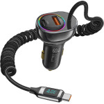 Usams ��������� ����������� US-CC192 �� �������, USB/USB-C, 60W, ������ - (CC192CC01)