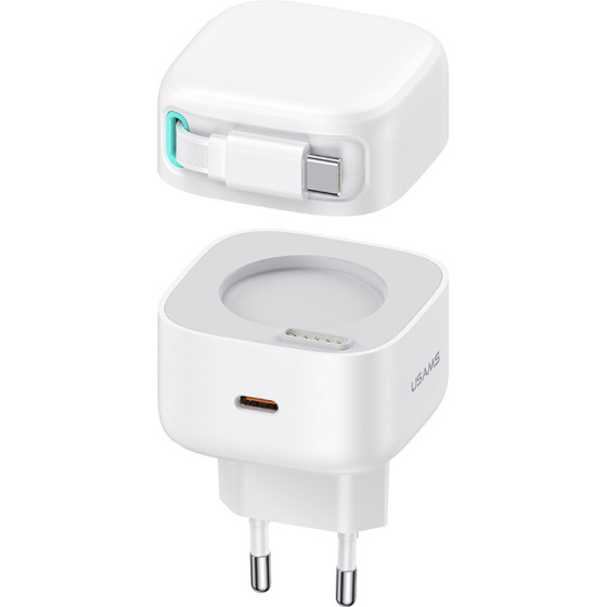 Usams ��������� ������ US-CC202 �� ������� USB-C, USB-C, 35W GaN, ������ - (CC202TC02)