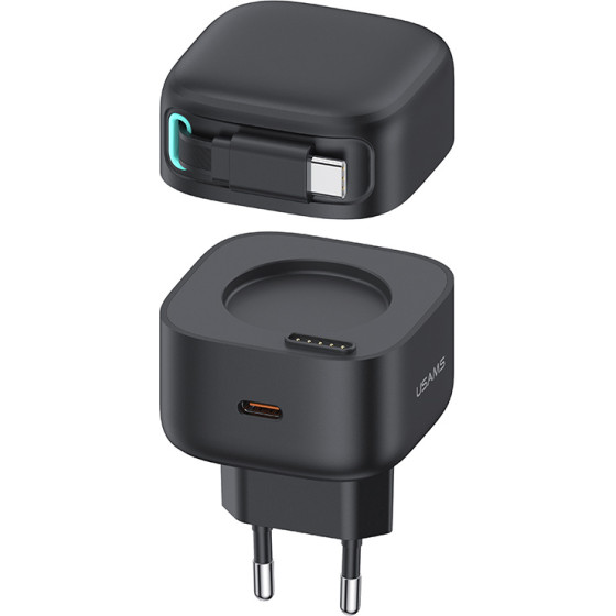 Usams ��������� ������ US-CC202 �� ������� USB-C, USB-C, 35W GaN, ������ - (CC202TC01)