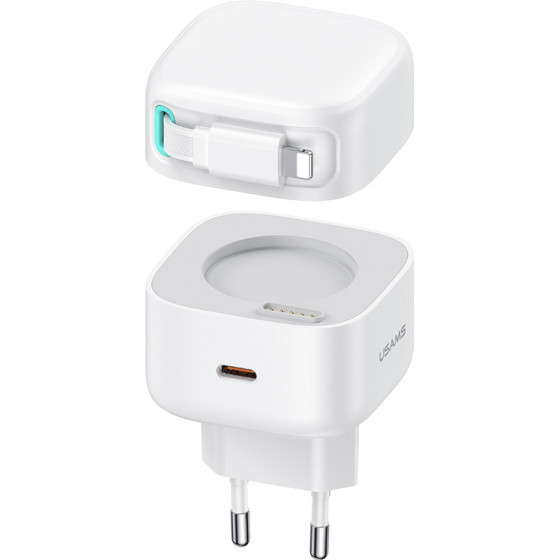 Usams ��������� ������ US-CC209 ������� Lightning, USB-C 35W GaN, ������ - (CC209TC02)