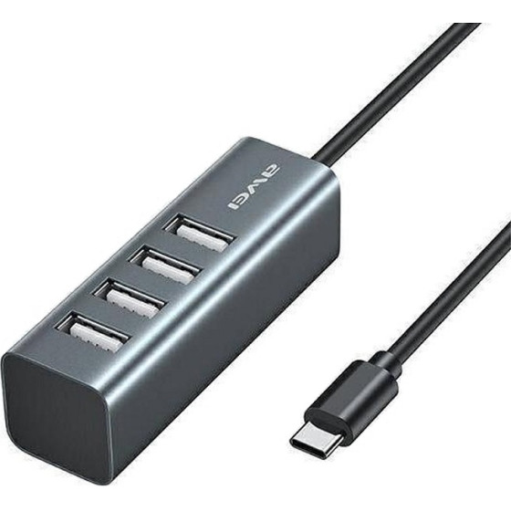 Awei ���������� USB 2.0 Hub �� 4 ����� - Type-C - CL-122T - 888070