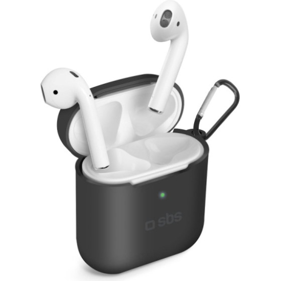 SBS Silicone Case Airpods 1/2 Black - (TEAPCOVK)