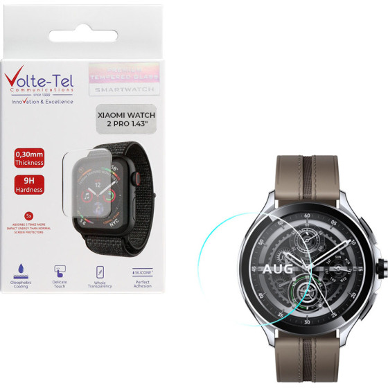 Volte-Tel Tempered Glass Xiaomi Watch 2 Pro 1.43'' 9H 0.30mm 2.5D Full Glue Full COVER