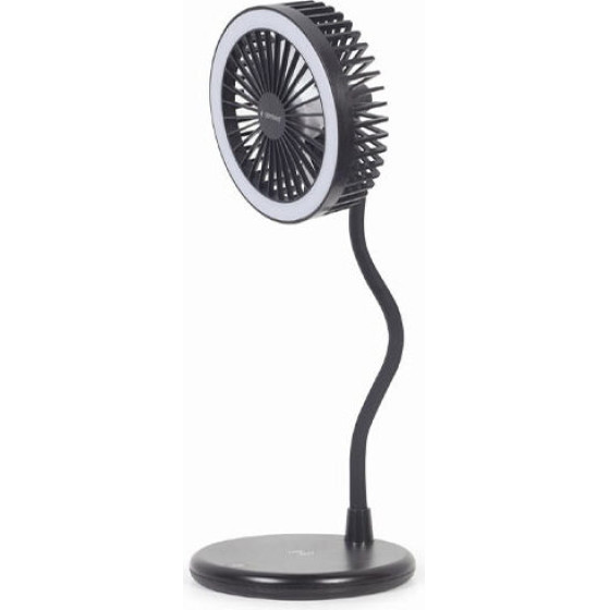 Gembird Desktop Fan With Led Lamp And Wireless Charger - (TA-WPC10-LEDFAN-01)