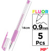 MP ��� ����� Fluorescent Ballpoint 0.9mm, ���������, 5��� - (PE124-5)