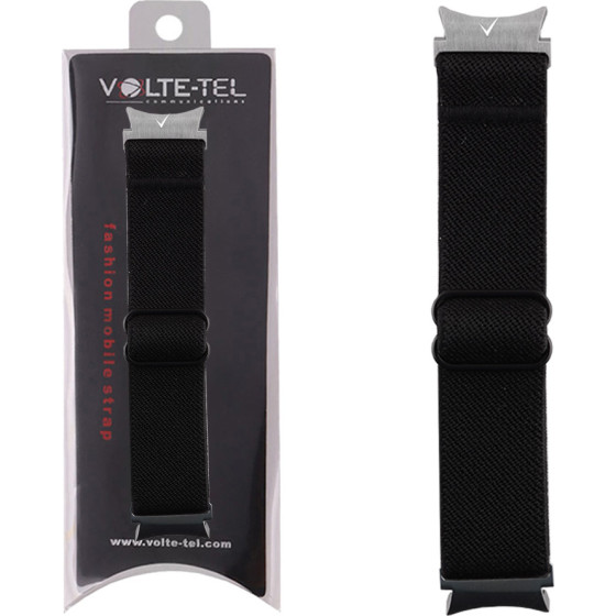 Volte-Tel ������� �������� Samsung Watch 6/6 CLASSIC/5/5 PRO/4/4 Classic 46 mm/3 41mm Elastic Braided Nylon Black VT118 - (5205308361005)