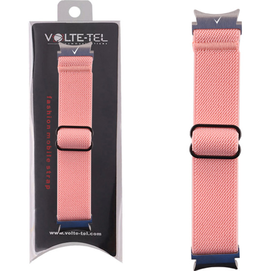 Volte-Tel ������� �������� Samsung Watch 6/6 CLASSIC/5/5 PRO/4/4 Classic 46 mm/3 41mm Elastic Braided Nylon Pink VT118 - (5205308361029)