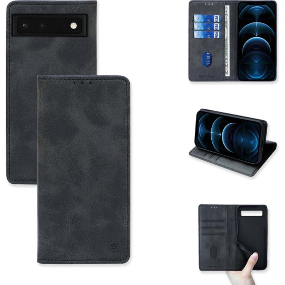 Sonique ���� ��������� Vintage Magnet Wallet Google Pixel 6a ����� - ����� - Pixel 6a - ���� ���������