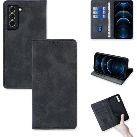 Sonique ���� ��������� Vintage Magnet Wallet Samsung Galaxy S21 FE ����� - ����� - Galaxy S21 FE - ���� ���������