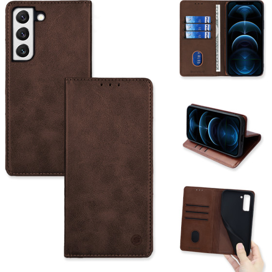 Sonique ���� ��������� Vintage Magnet Wallet Samsung Galaxy S22 ���� - ���� - Galaxy S22 - ���� ���������