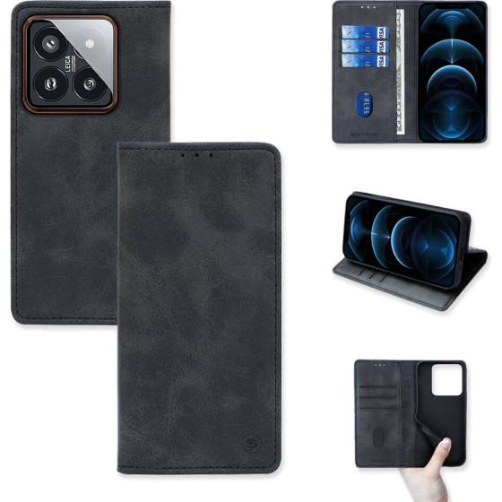 Sonique ���� ��������� Vintage Magnet Wallet Xiaomi Xiaomi 14 Pro ����� - ����� - Xiaomi 14 Pro - ���� ���������