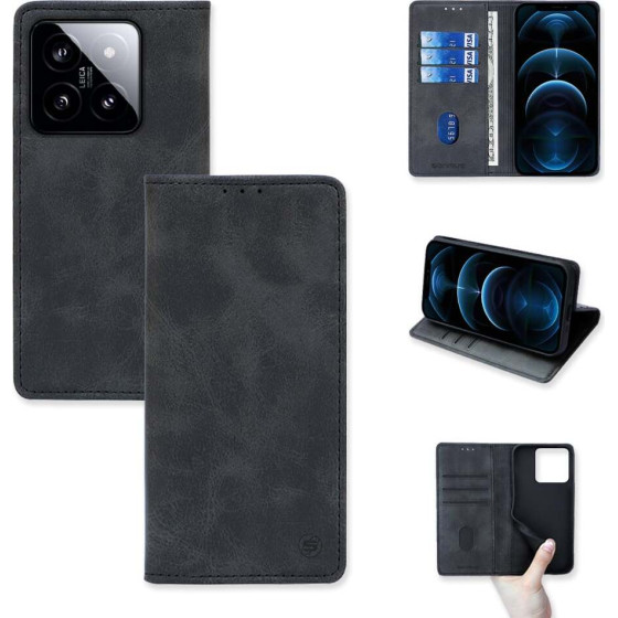 Sonique ���� ��������� Vintage Magnet Wallet Xiaomi Xiaomi 14 ����� - ����� - Xiaomi 14 - ���� ���������