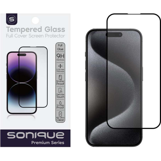 Sonique Hardy Glass Premium Series HD Full Cover 9H Apple iPhone 15 Pro ����� - ����� - iPhone 15 Pro
