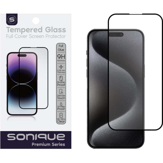 Sonique Hardy Glass Premium Series HD Full Cover 9H Apple iPhone 15 Pro Max ����� - ����� - iPhone 15 Pro Max