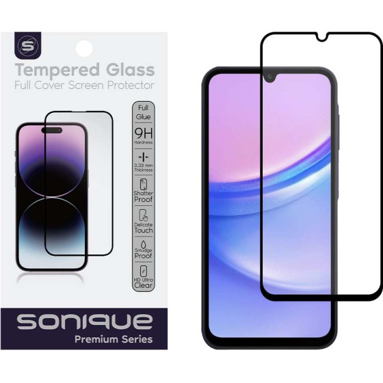 Sonique Hardy Glass Premium Series HD Full Cover 9H Samsung Galaxy A15 4G / Galaxy A15 5G ����� - ����� - Galaxy A15 4G, Galaxy A15 5G