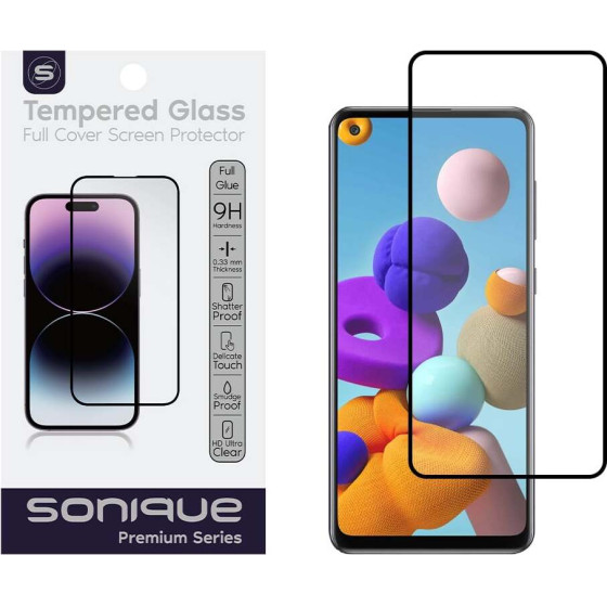 Sonique Hardy Glass Premium Series HD Full Cover 9H Samsung Galaxy A21s ����� - ����� - Galaxy A21s