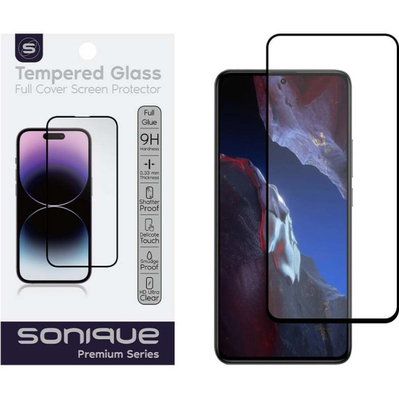 Sonique Hardy Glass Premium Series HD Full Cover 9H Xiaomi Poco F5 Pro 5G ����� - ����� - Poco F5 Pro 5G
