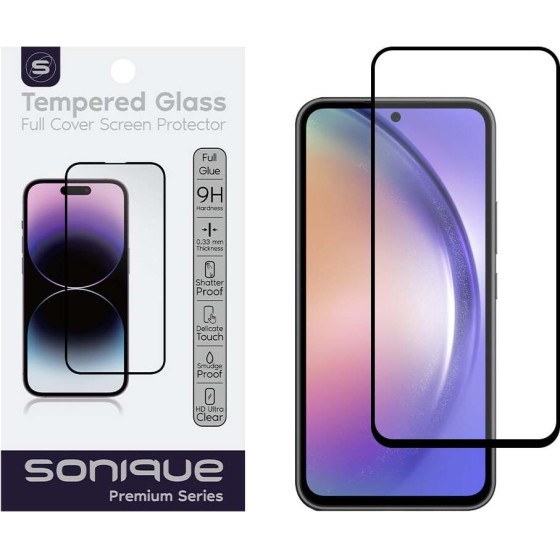 Sonique Hardy Glass Premium Series HD Full Cover 9H Samsung Galaxy A54 5G / Galaxy S23 FE ����� - ����� - Galaxy A54 5G, Galaxy S23 FE