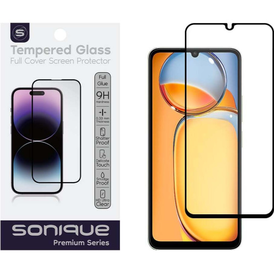 Sonique Hardy Glass Premium Series HD Full Cover 9H Xiaomi Redmi 13C 4G / Poco C65 4G ����� - ����� - Poco C65 4G, Redmi 13C 4G