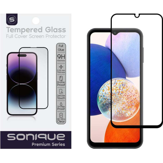 Sonique Hardy Glass Premium Series HD Full Cover 9H Samsung Galaxy A14 4G / Galaxy A14 5G ����� - ����� - Galaxy A14 4G, Galaxy A14 5G