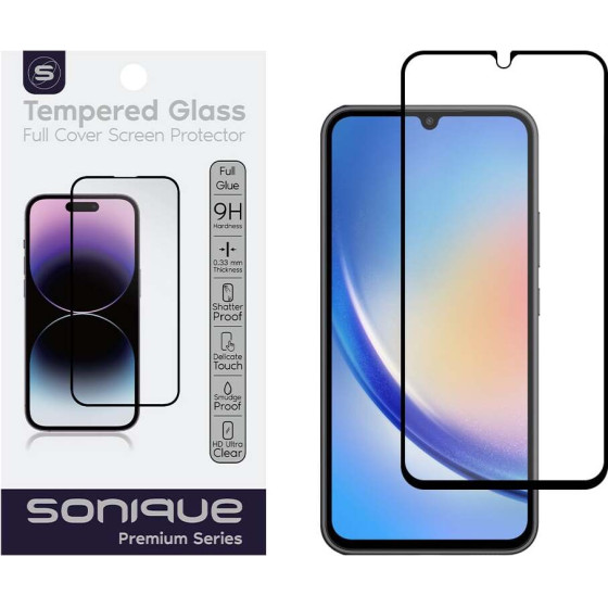 Sonique Hardy Glass Premium Series HD Full Cover 9H Samsung Galaxy A34 5G ����� - ����� - Galaxy A34 5G