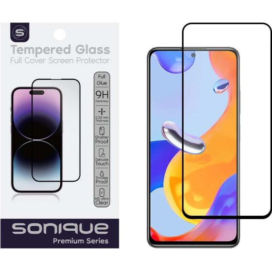 Sonique Hardy Glass Premium Series HD Full Cover 9H Xiaomi Redmi Note 11 Pro 4G/5G / Redmi Note 12 Pro 4G ����� - ����� - Redmi Note 11 Pro 4G/5G, Redmi Note 12 Pro 4G