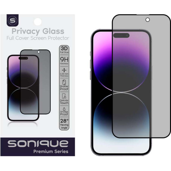 Sonique Privacy Glass Premium Series HD Full Cover 9H Apple iPhone 14 Pro Max ����� - ����� - iPhone 14 Pro Max