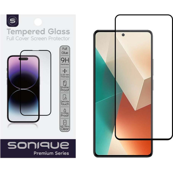 Sonique Hardy Glass Premium Series HD Full Cover 9H Xiaomi Redmi Note 13 5G / Redmi Note 13 Pro 4G ����� - ����� - Redmi Note 13 5G, Redmi Note 13 Pro 4G