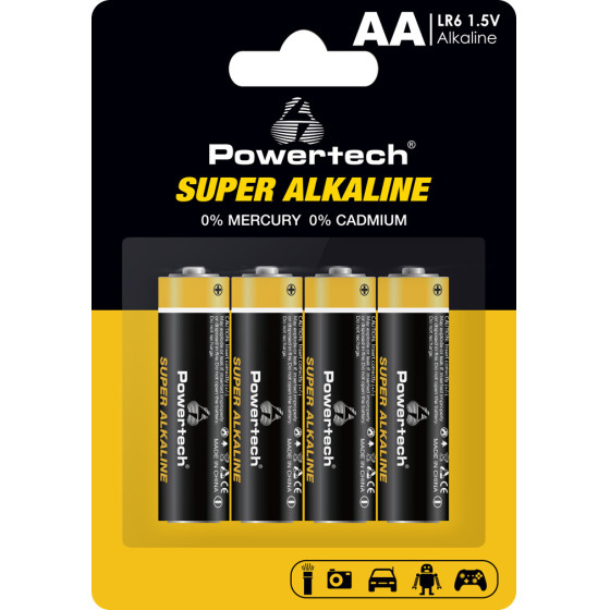 Powertech ��������� ��������� Super Alkaline AA, 1.5V, 4��� - (PT-1214)