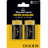 Powertech ��������� ��������� Super Alkaline LR14, 1.5V, 2��� - (PT-1216)