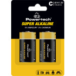 Powertech ��������� ��������� Super Alkaline LR14, 1.5V, 2��� - (PT-1216)