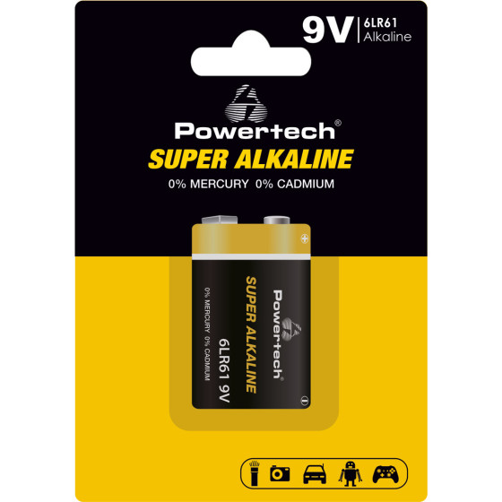 Powertech �������� �������� Super Alkaline 9V, 1��� - (PT-1215)