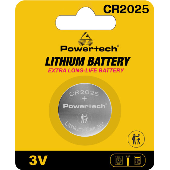 Powertech �������� ������ CR2025, 3V, 1��� - (PT-1211)