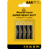 Powertech ��������� Zinc Carbon Super Heavy Duty Aaa 1.5V, 4��� - (PT-1218)
