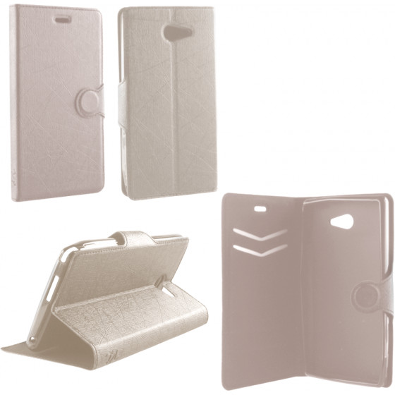 ���� SONY XPERIA M2 D2303 LINE LEATHER-TPU BOOK STAND WHITE VL