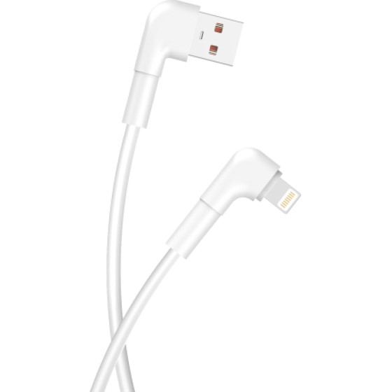 Maxlife Angled Usb To Lightning Data Cable 1m 2,4A White - (MXUC-09)