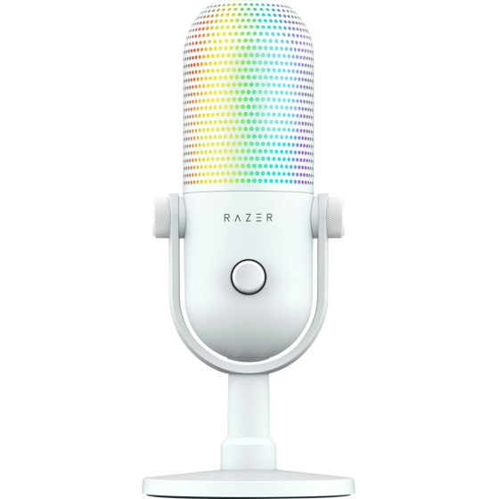 Razer Seiren V3 Chroma - White - Rgb Usb Condenser Microphone - Gain Limiter - Build-In Shock Absorb - (RZ19-05060200-R3M1)
