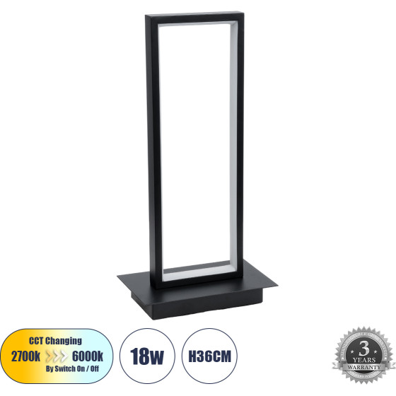 GloboStar Cornelie ����������� ��������� Led Cct 18W 1980lm 200� Ac 220-240V - �������� �������� ���� �������� On/Off All In One ����� 6000k+������ 4500k+����� 2700k �18 x �10 x �36cm - M���� - 3 ������ ������� - (60460)