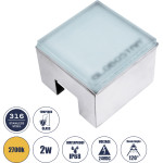 GloboStar Cybolithos ������� ��������� ���� ������� Led 2W 260lm 120� Dc 24V ��������� IP68 IK06 �10 x �10 x �8cm 2700K Dimmable - Tempered ��������� ����� & ���������� ������ - Bridgelux Chip - 3 ������ ������� - (60365)