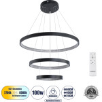 GloboStar Diamond Trio �������� ��������� ���������-������ Led Cct 100W 11200lm 360� Ac 220-240V - �������� �������� ���� ���������������� AIO ����� 6000k+������ 4500k+����� 2700k Dimmable �25+40+60cm - ����� - 3 ������ ������� - (61523)