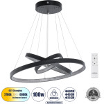 GloboStar Diamond Trio �������� ��������� ���������-������ Led Cct 100W 11200lm 360� Ac 220-240V - �������� �������� ���� ���������������� AIO ����� 6000k+������ 4500k+����� 2700k Dimmable �25+40+60cm ����� 3 ������ ������� - (61523-DECO)
