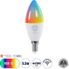 GloboStar ������ ����� Led E14 C37 ������ Smart Home Wifi 5.5W 550lm 260� Ac 220-240V IP20 �3.7 x �11cm RGB+Cct - �������� �������� & Dimming ���� ��������� Tuya - Bridgelux Chip 3 ������ ������� - (60488)