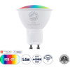 GloboStar ������ ���� Led GU10 MR16 Smart Home Wifi 5.5W 550lm 120� Ac 220-240V IP20 �5 x �6.5cm RGB+Cct - �������� �������� & Dimming ���� ��������� Tuya - Bridgelux Chip 3 ������ ������� - (60487)