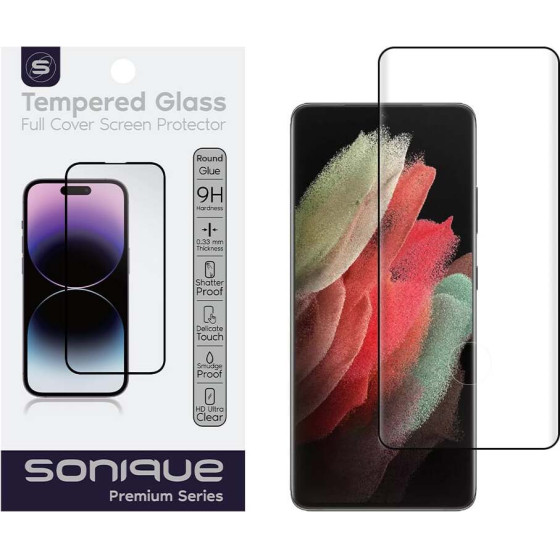 Sonique Curvy Glass Premium Series Hd Full Cover 9H (Fingerprint unlock) Samsung Galaxy S21 Ultra �����
