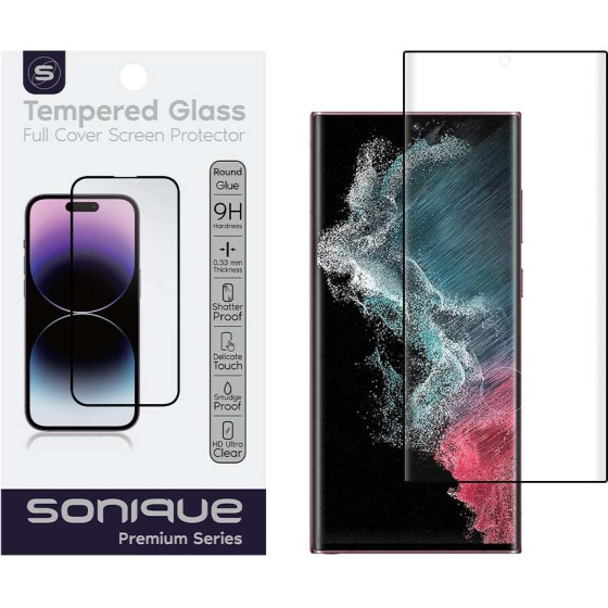 Sonique Curvy Glass Premium Series Hd Full Cover 9H (Fingerprint unlock) Samsung Galaxy S22 Ultra �����