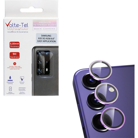 Volte-Tel Camera Glass Cover Samsung A35 5G �356 6.6'' 9H 0.30MM Easy Application PURPLE - (5205308363450)